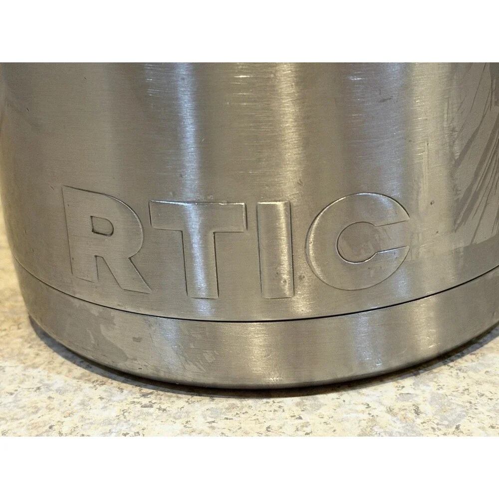 RTIC 64oz Stainless Steel Water Bottle Jug w/ Handle & Lid - Silver, Used